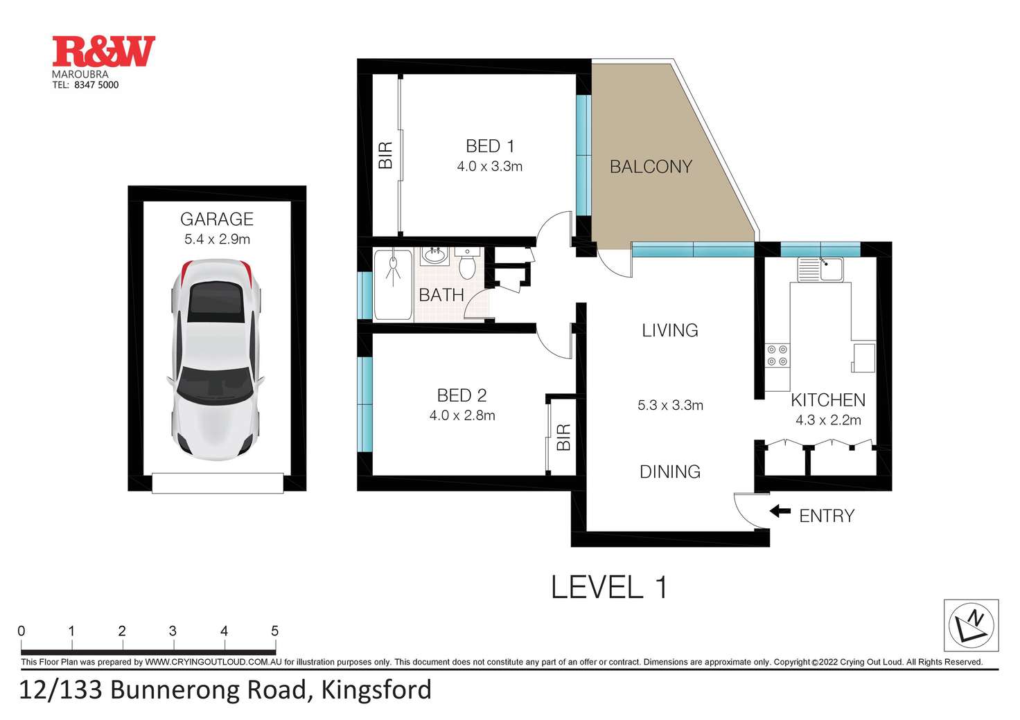 Floorplan of Homely unit listing, 12/133 Bunnerong Road, Kingsford NSW 2032