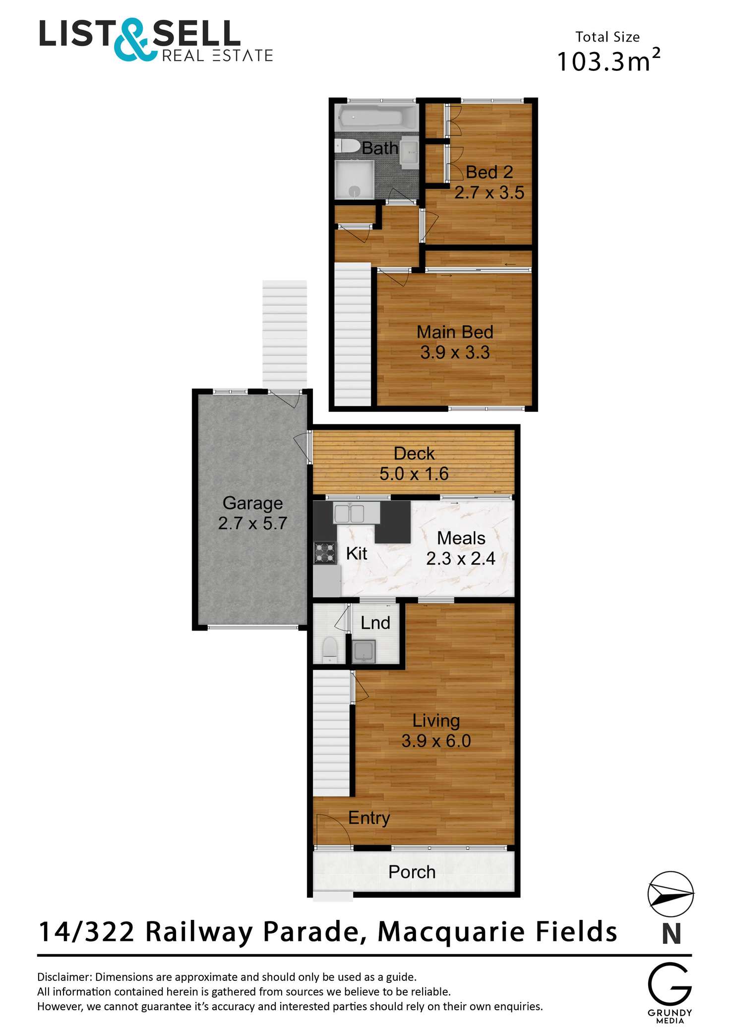 Floorplan of Homely townhouse listing, 14/322 Railway Parade, Macquarie Fields NSW 2564