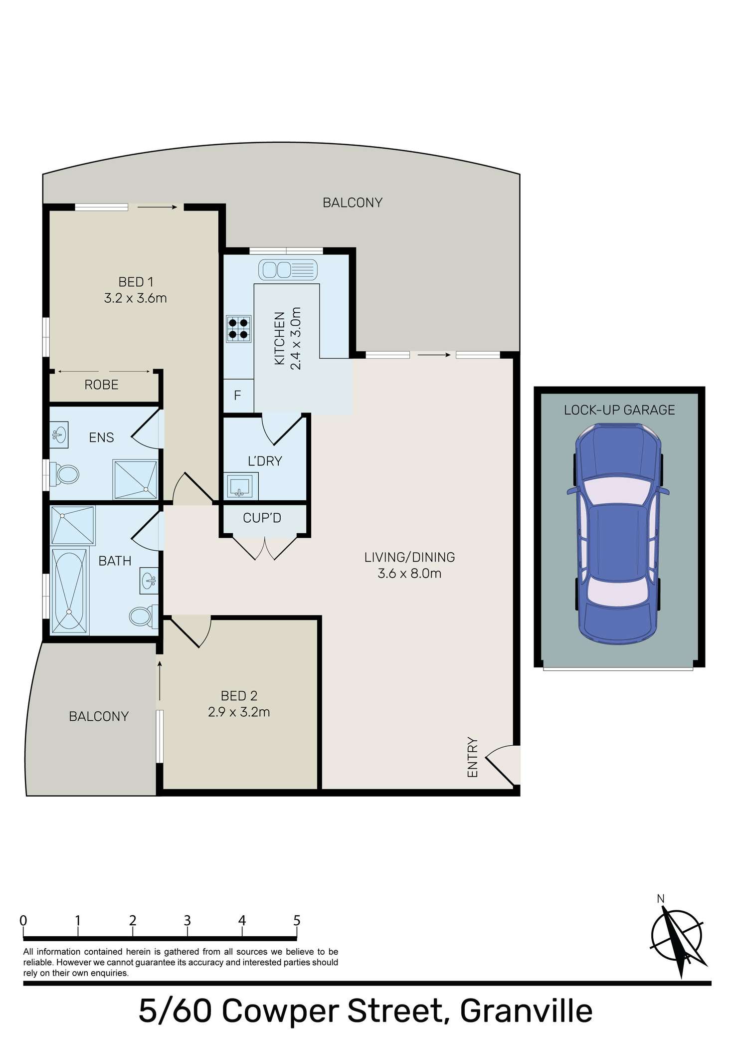 Floorplan of Homely unit listing, 5/60-64 Cowper Street, Granville NSW 2142