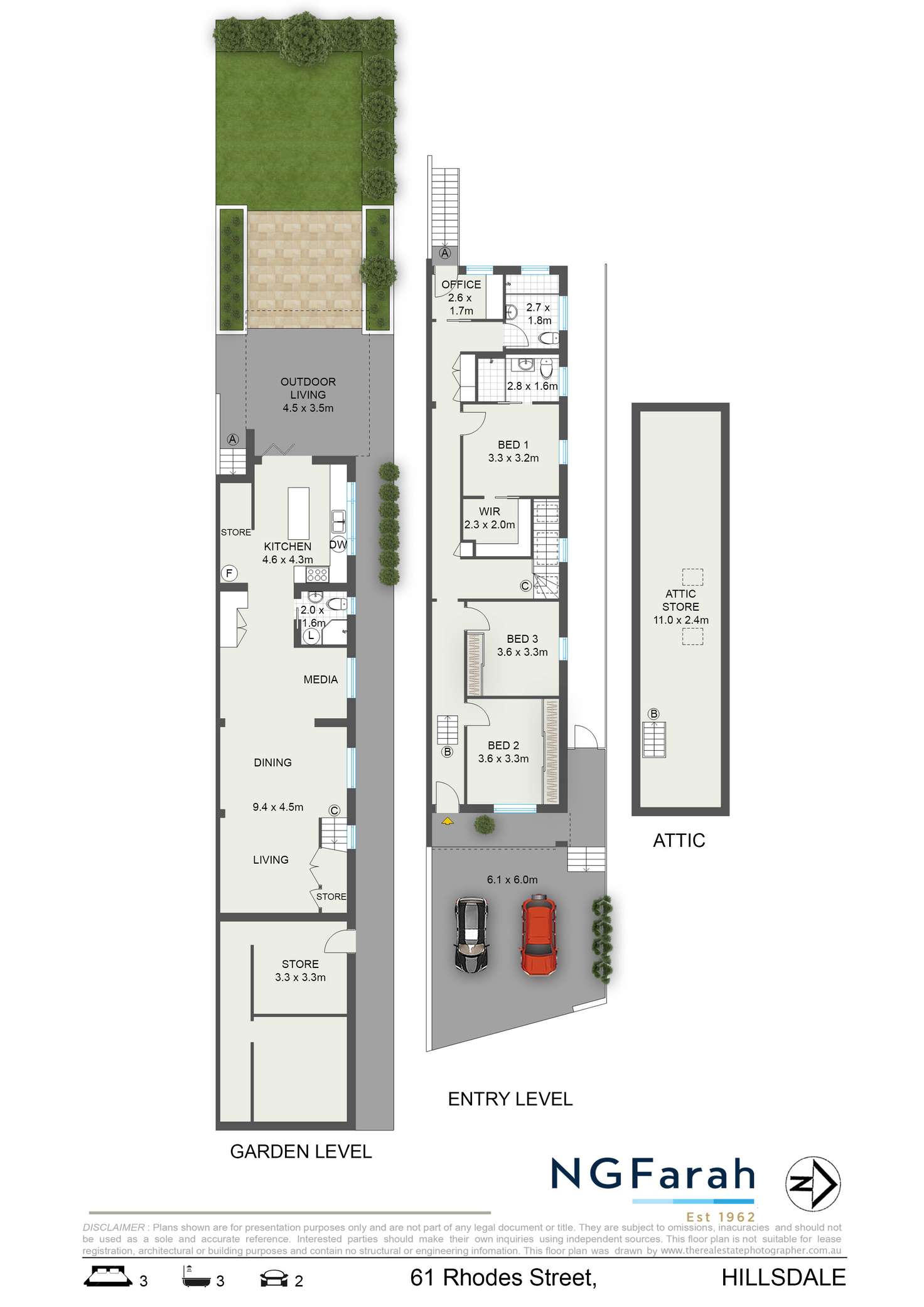 Floorplan of Homely semiDetached listing, 61 Rhodes Street, Hillsdale NSW 2036
