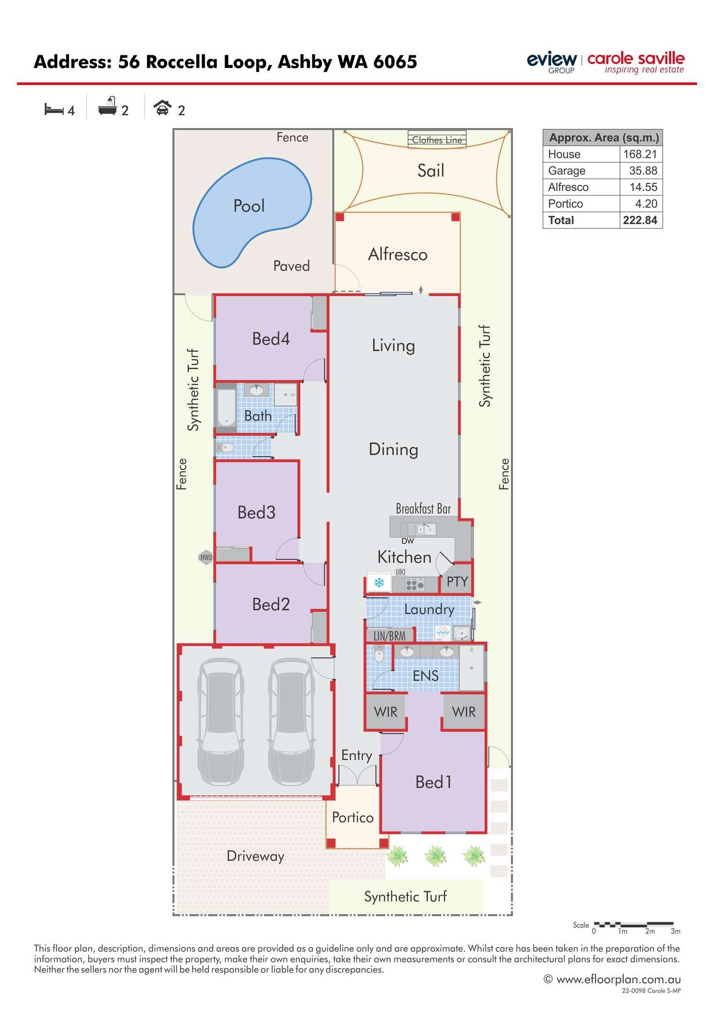 Floorplan of Homely house listing, 56 Roccella Loop, Ashby WA 6065