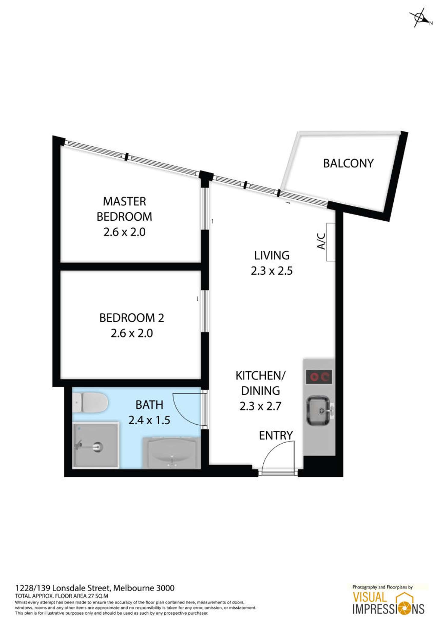 Floorplan of Homely apartment listing, 1228/139 Lonsdale Street, Melbourne VIC 3000