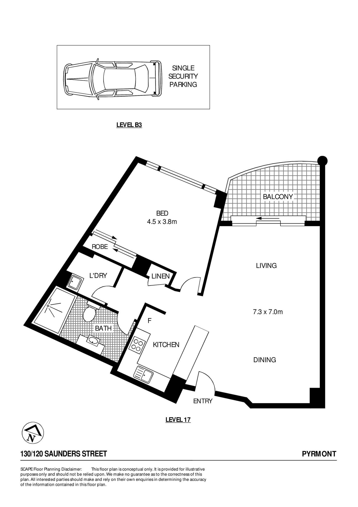 Floorplan of Homely apartment listing, 130/120 Saunders Street, Pyrmont NSW 2009