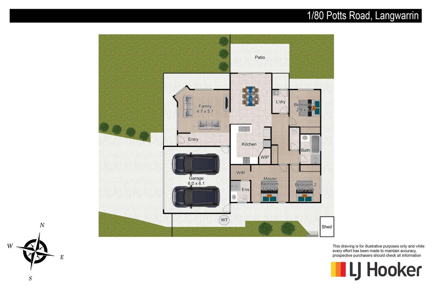 Floorplan of Homely house listing, 1/80 Potts Road, Langwarrin VIC 3910