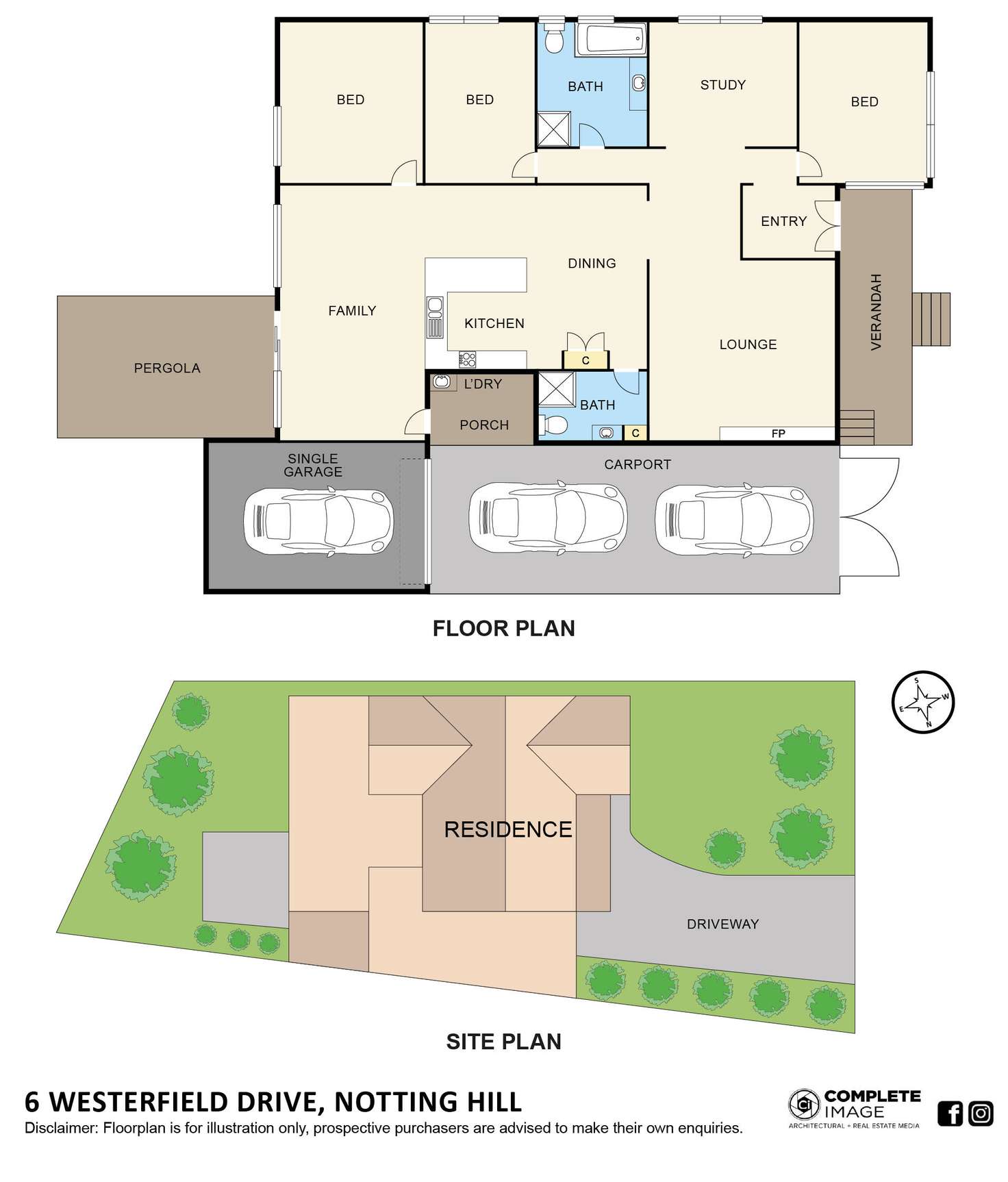 Floorplan of Homely house listing, 6 Westerfield Drive, Notting Hill VIC 3168