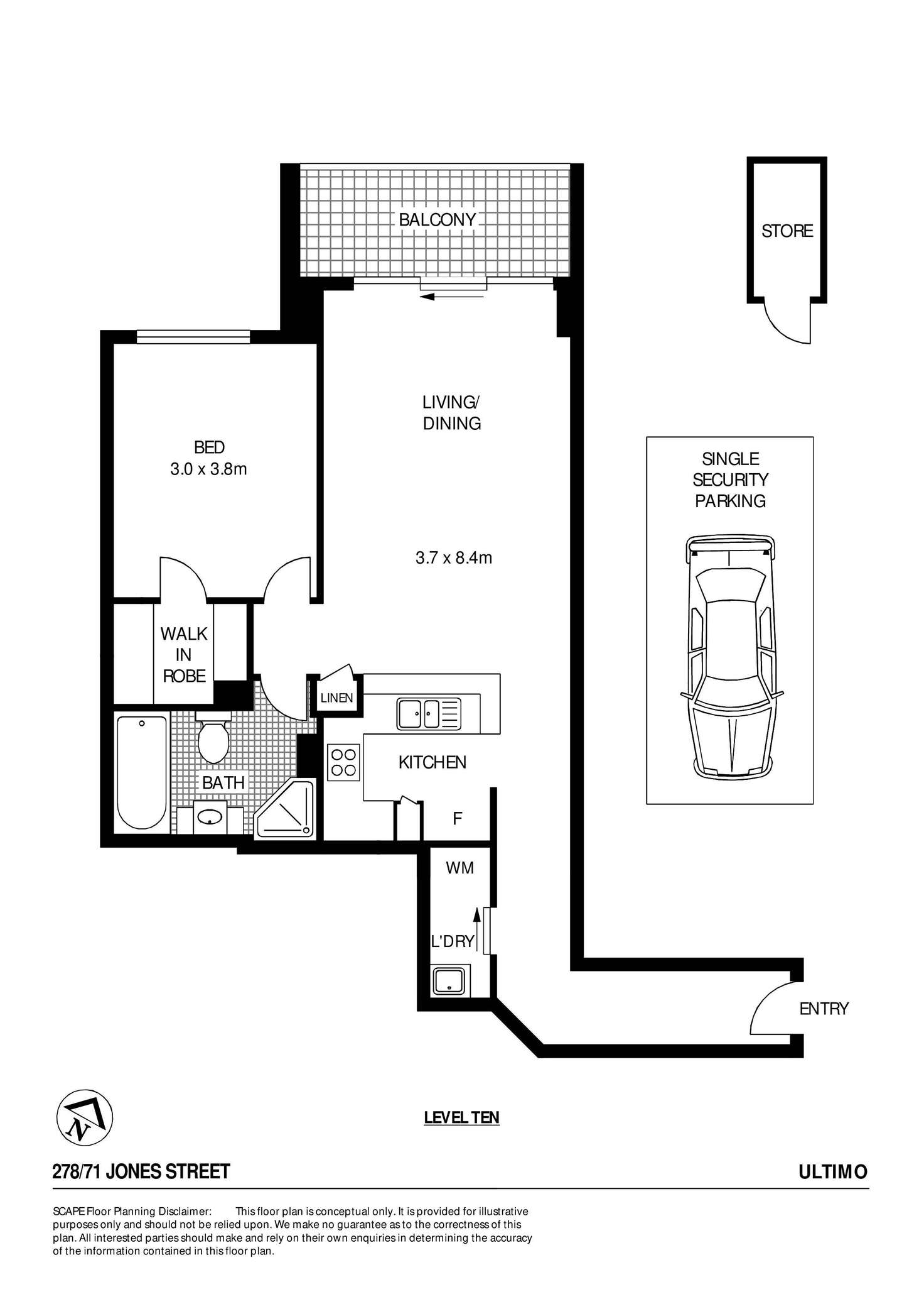 Floorplan of Homely apartment listing, 278/71 Jones Street, Ultimo NSW 2007