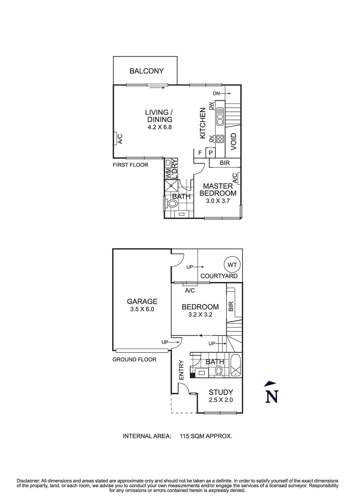 Floorplan of Homely townhouse listing, 4/107 Cumberland Road, Pascoe Vale VIC 3044