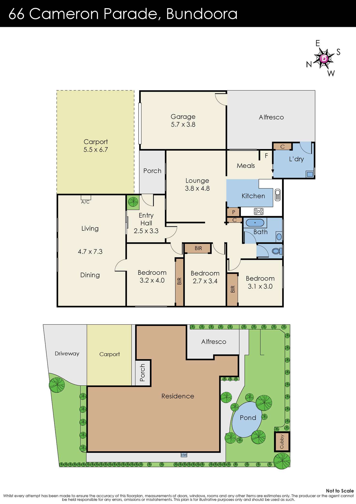 Floorplan of Homely house listing, 66 Cameron Parade, Bundoora VIC 3083