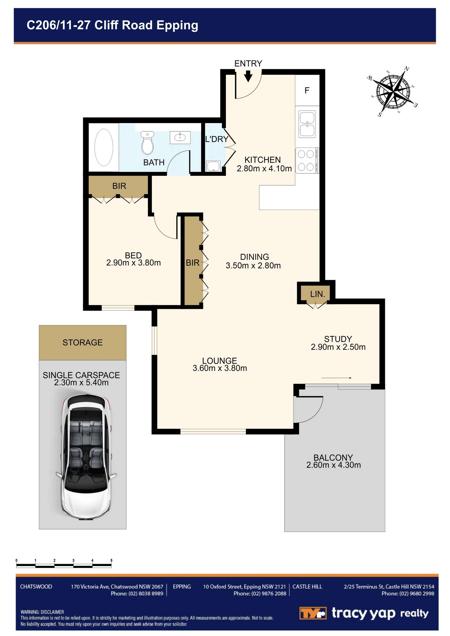 Floorplan of Homely apartment listing, C206/11-27 Cliff Road, Epping NSW 2121