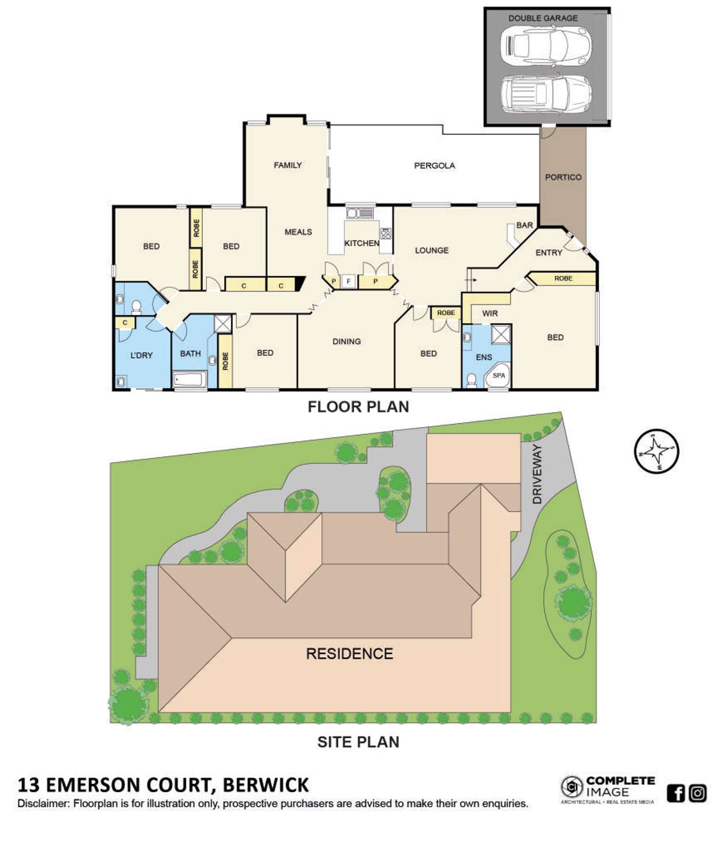 Floorplan of Homely house listing, 13 Emerson Court, Berwick VIC 3806