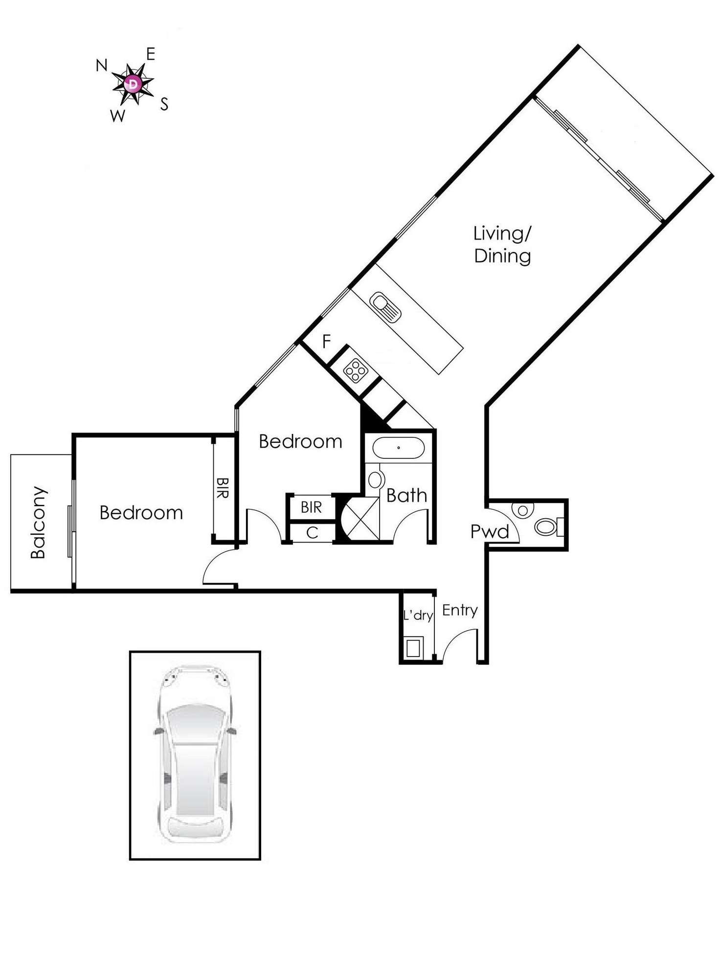 Floorplan of Homely apartment listing, 1907/5 Caravel Lane, Docklands VIC 3008