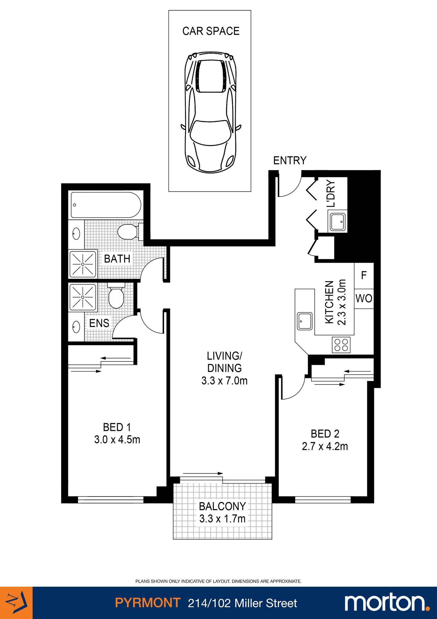 Floorplan of Homely apartment listing, 214/102 Miller Street, Pyrmont NSW 2009