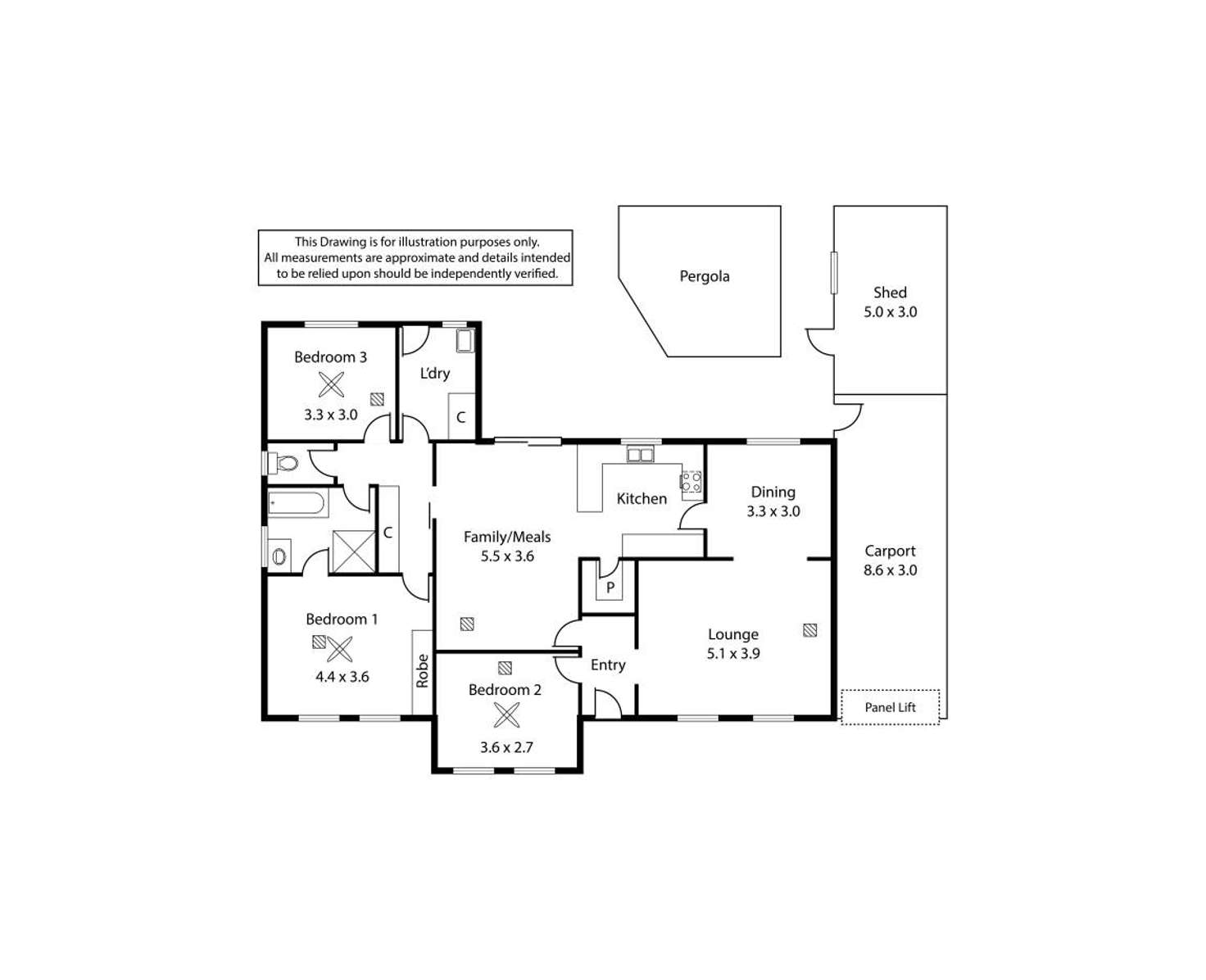 Floorplan of Homely house listing, 12 Leslie Avenue, Evandale SA 5069