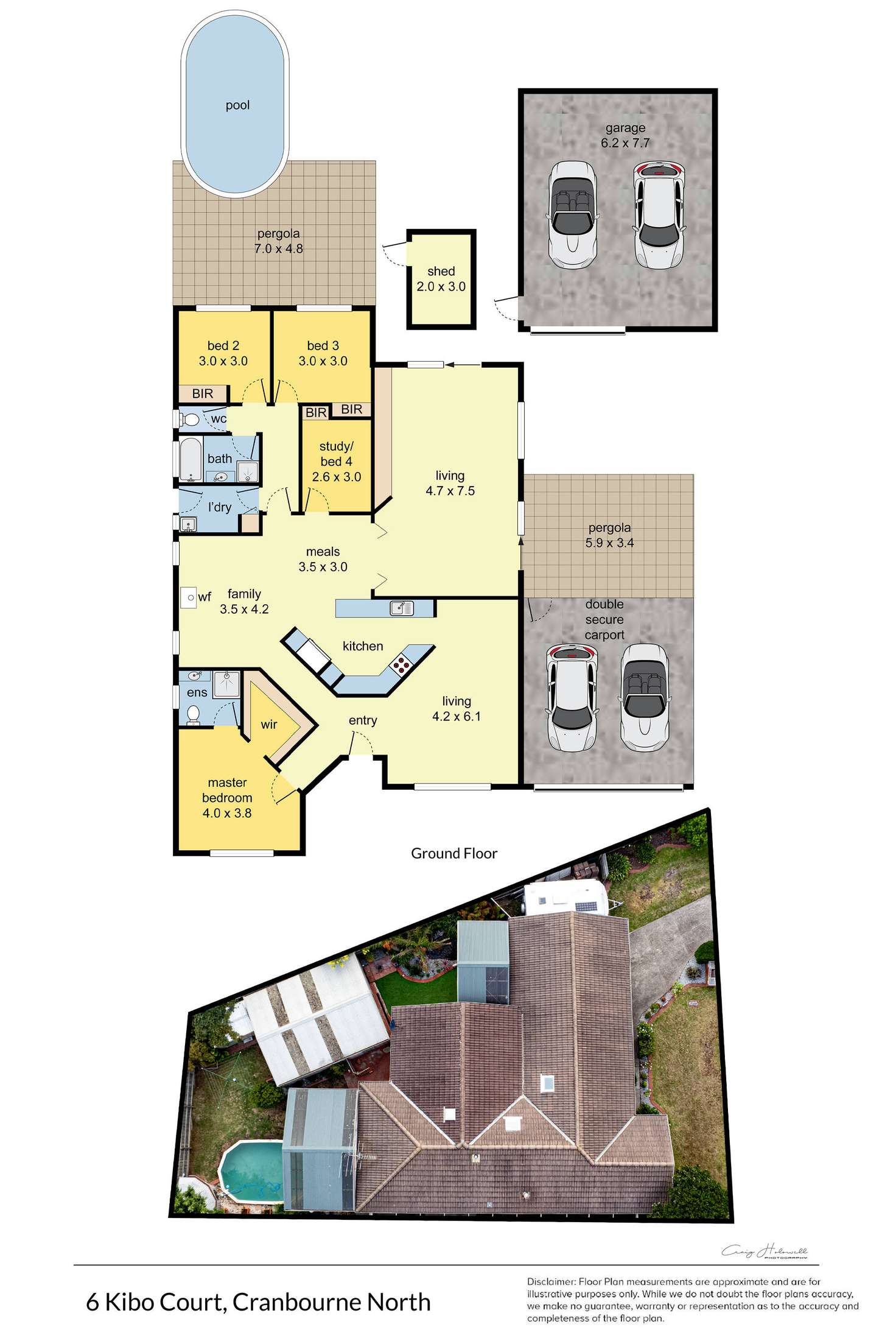 Floorplan of Homely house listing, 6 Kibo Court, Cranbourne North VIC 3977