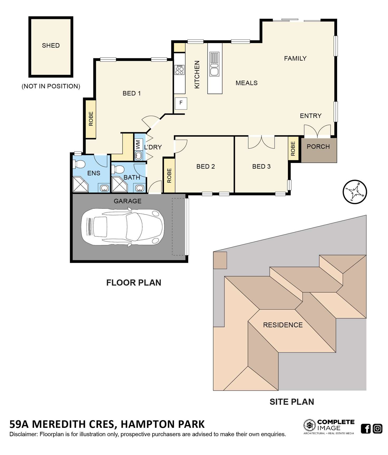 Floorplan of Homely unit listing, 59A Meredith Crescent, Hampton Park VIC 3976