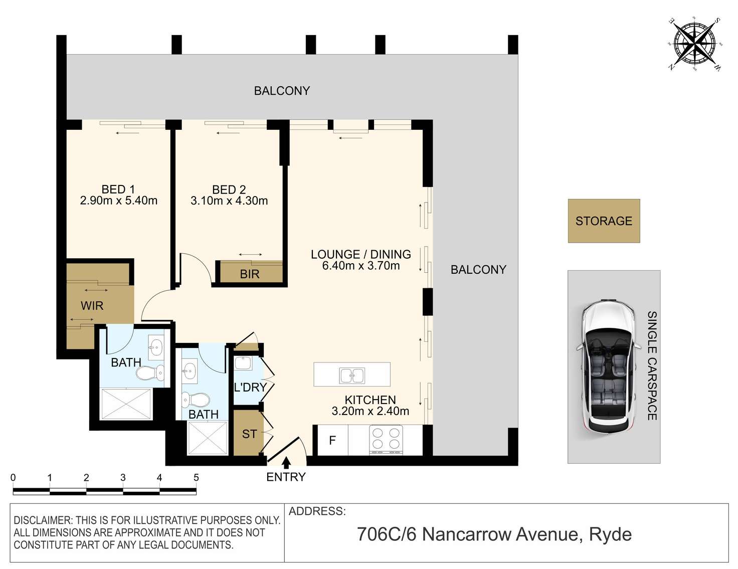 Floorplan of Homely apartment listing, 706C/6 Nancarrow Avenue, Meadowbank NSW 2114