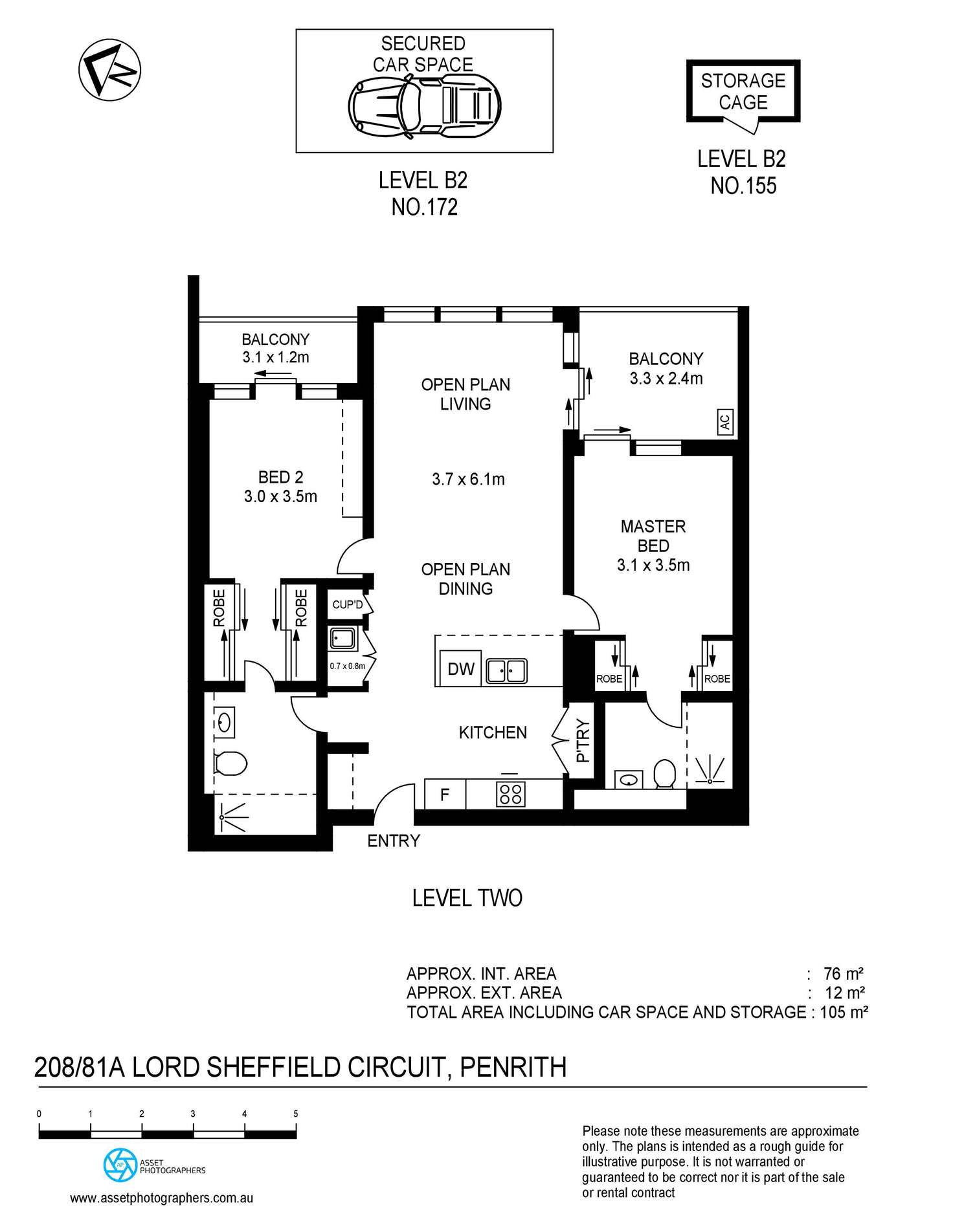 Floorplan of Homely apartment listing, 208/81A Lord Sheffield Circuit, Penrith NSW 2750