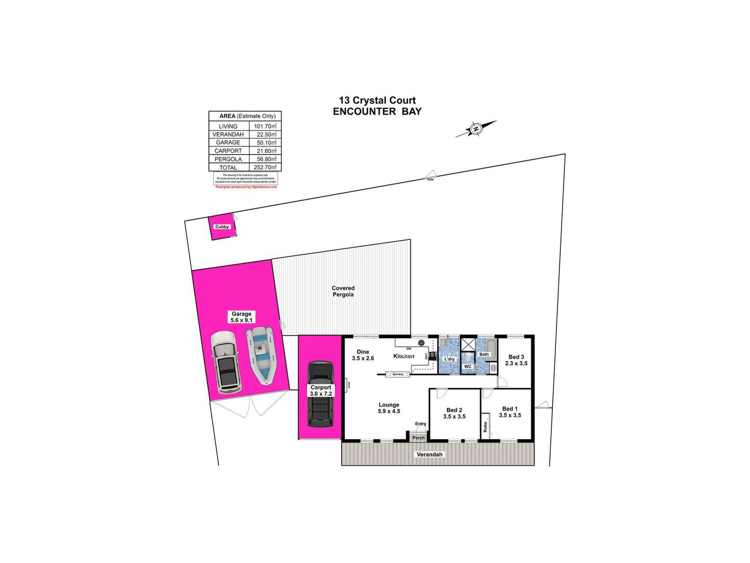 Floorplan of Homely house listing, 13 Crystal Court, Encounter Bay SA 5211