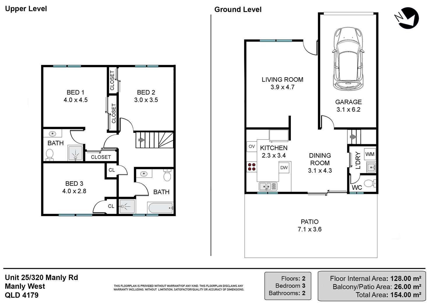 Floorplan of Homely townhouse listing, 25/320 Manly Road, Manly West QLD 4179