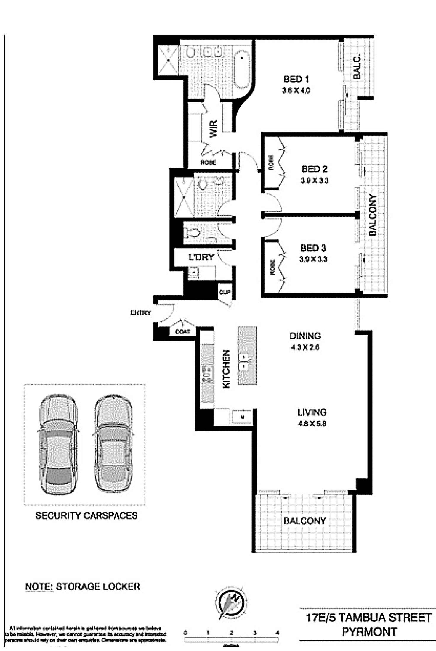 Floorplan of Homely apartment listing, 17E/5 Tambua Street, Pyrmont NSW 2009