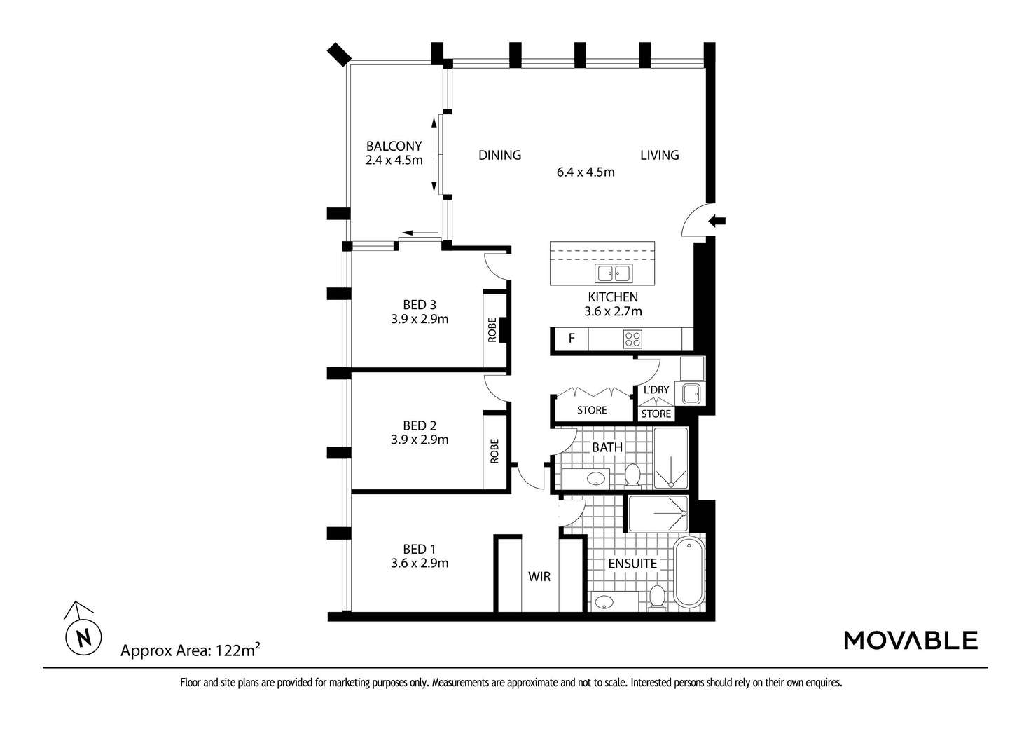 Floorplan of Homely apartment listing, 806/11 Perkins Street, Newcastle NSW 2300
