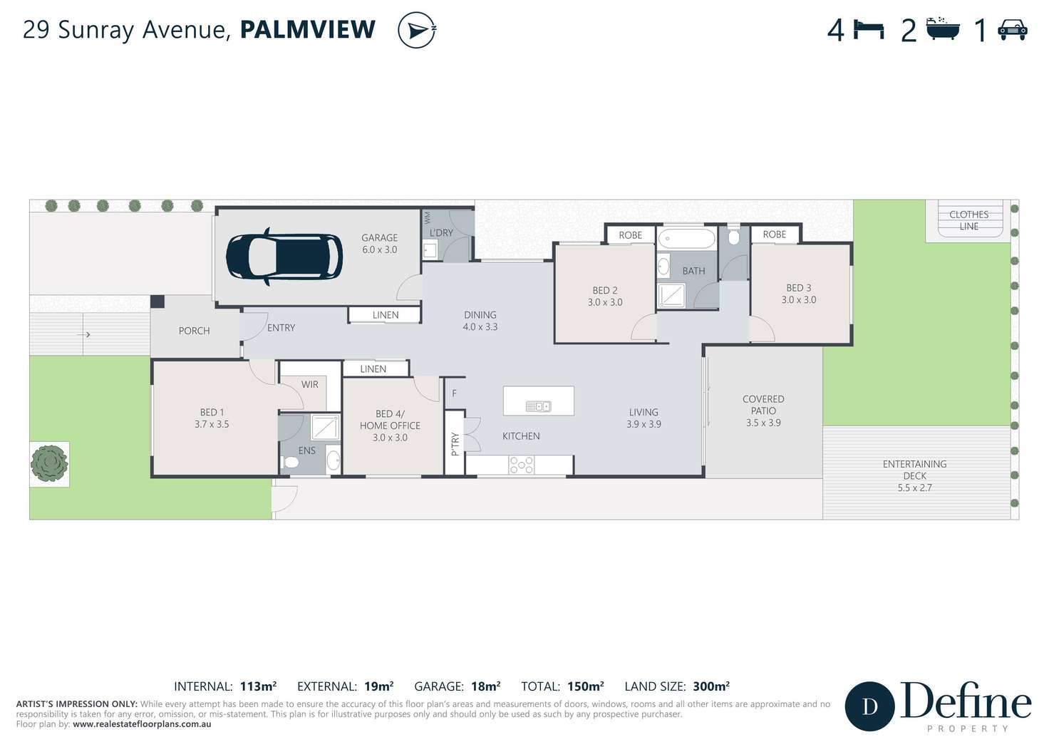 Floorplan of Homely house listing, 29 Sunray Avenue, Palmview QLD 4553
