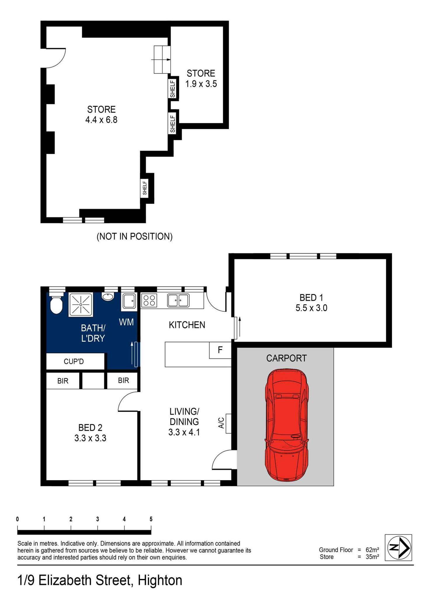 Floorplan of Homely unit listing, 1/9 Elizabeth Street, Highton VIC 3216