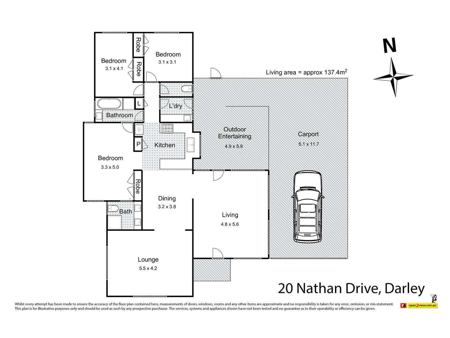 Floorplan of Homely house listing, 20 Nathan Drive, Darley VIC 3340