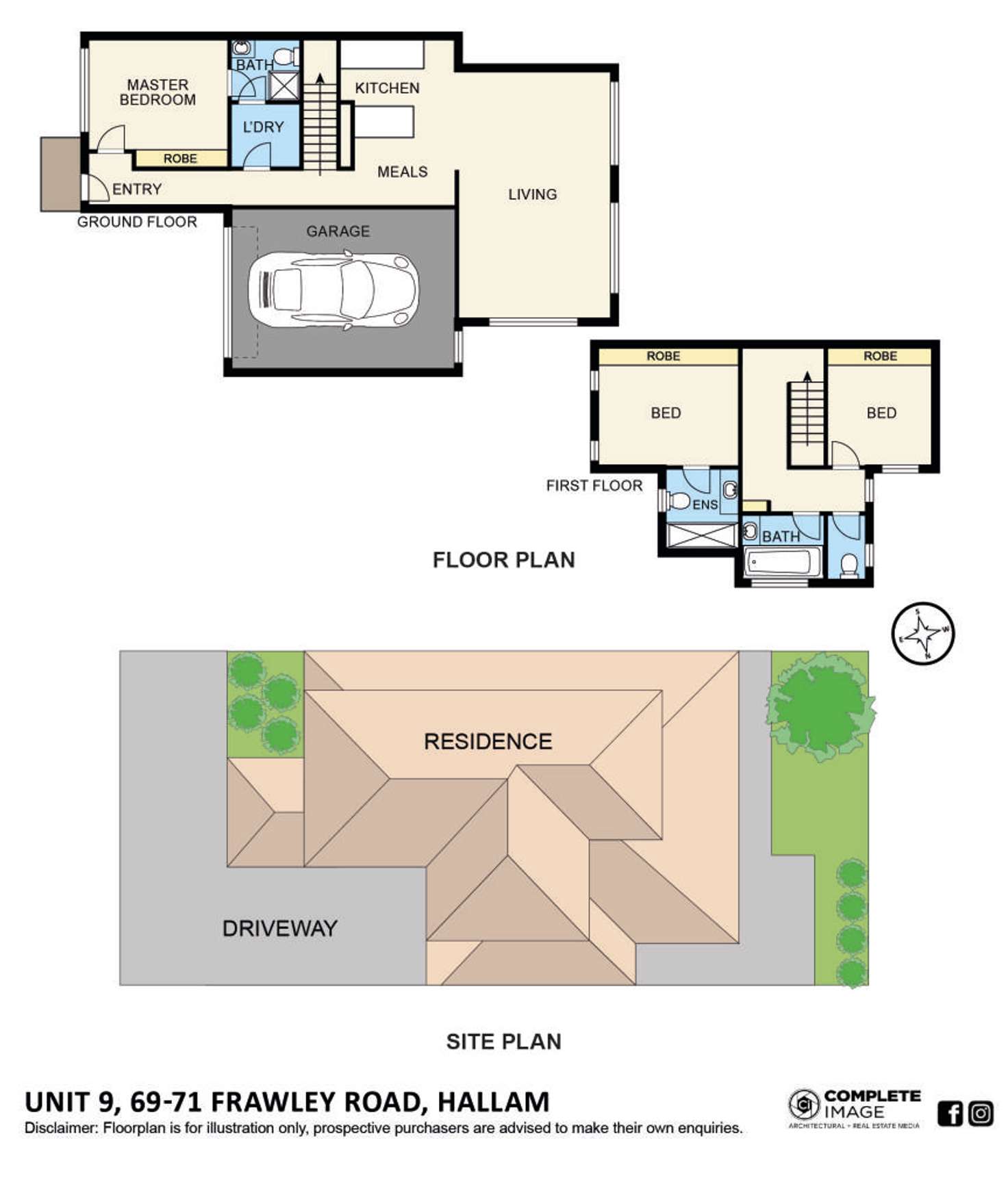 Floorplan of Homely unit listing, 9/69-71 Frawley Road, Hallam VIC 3803