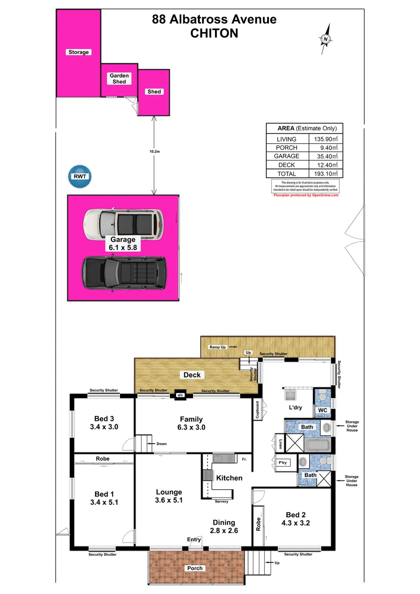 Floorplan of Homely house listing, 88 Albatross Avenue, Chiton SA 5211