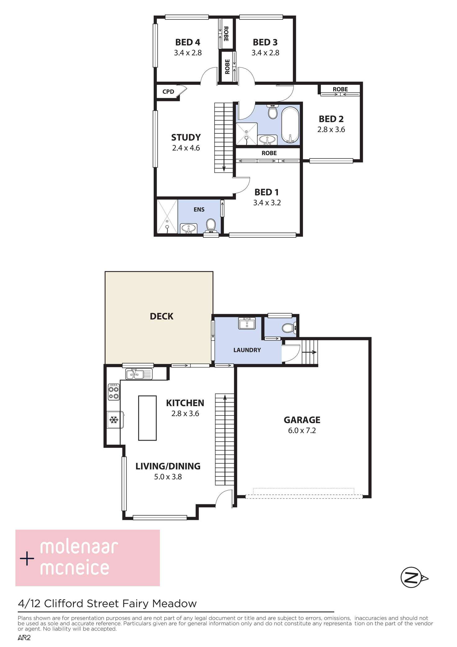 Floorplan of Homely townhouse listing, 4/12 Clifford Street, Fairy Meadow NSW 2519