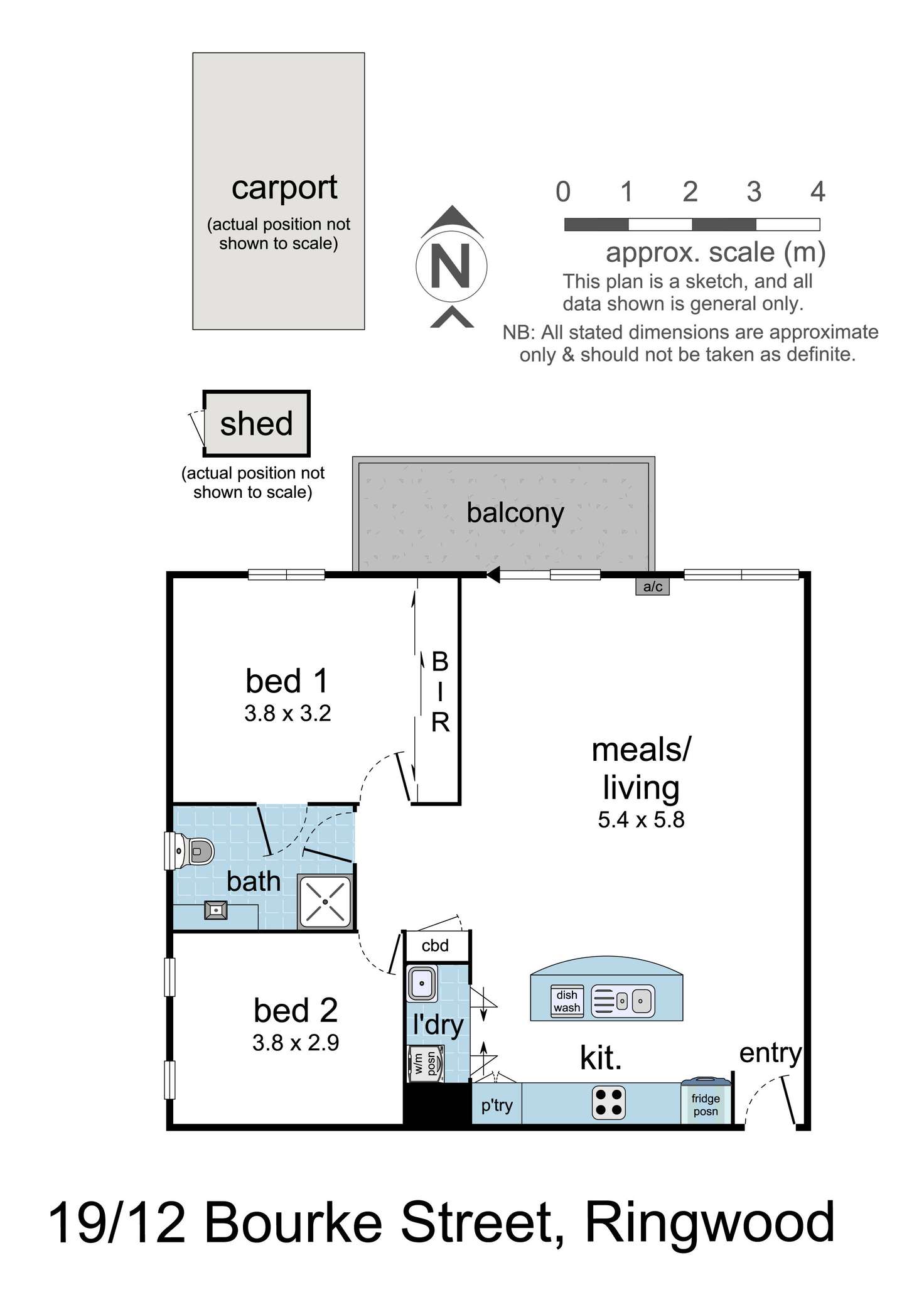 Floorplan of Homely apartment listing, 19/12 Bourke Street, Ringwood VIC 3134