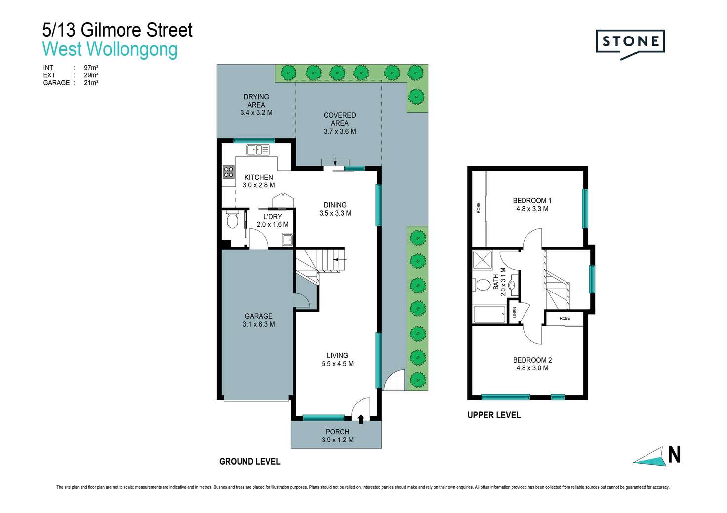 Floorplan of Homely townhouse listing, 5/13 Gilmore Street, West Wollongong NSW 2500