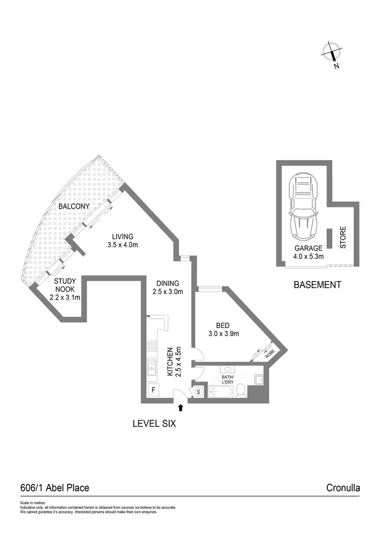 Floorplan of Homely apartment listing, 606/1 Abel Place, Cronulla NSW 2230