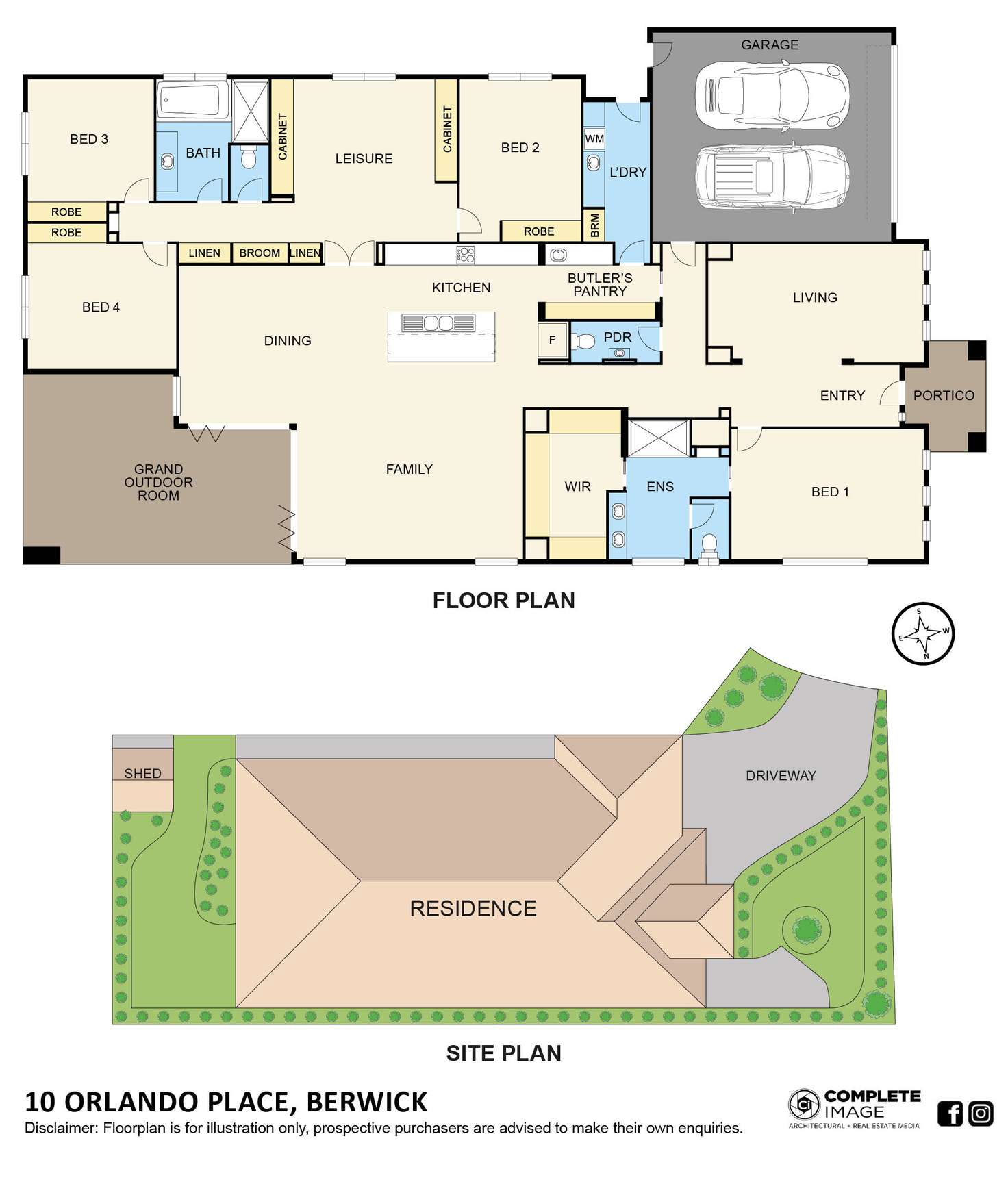 Floorplan of Homely house listing, 10 Orlando Place, Berwick VIC 3806