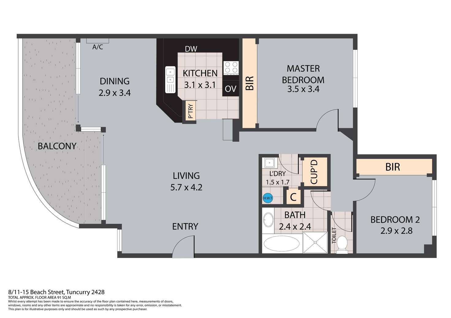 Floorplan of Homely unit listing, 8/11-15 Beach Street, Tuncurry NSW 2428