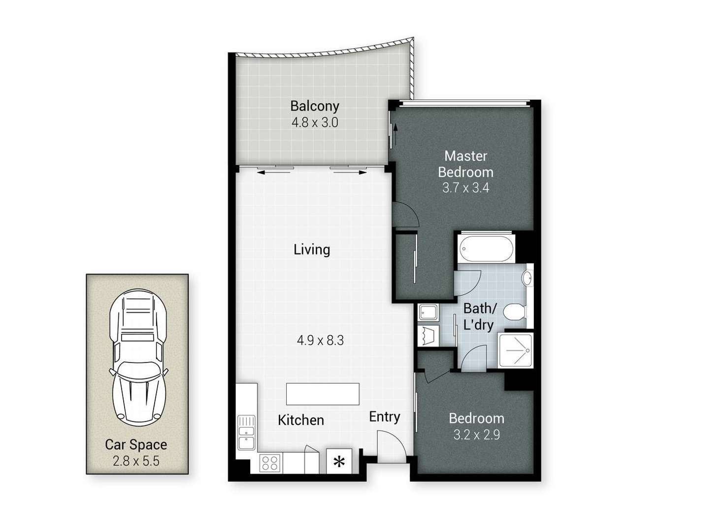 Floorplan of Homely apartment listing, 312/360 Marine Parade, Labrador QLD 4215