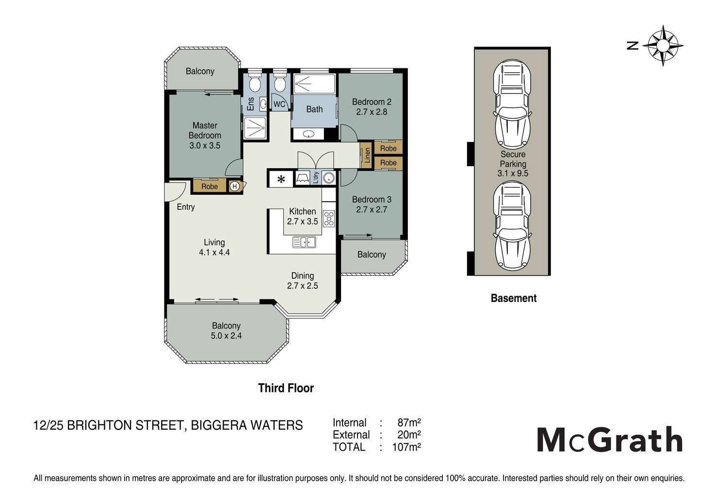 Floorplan of Homely unit listing, 12/25 Brighton Street, Biggera Waters QLD 4216