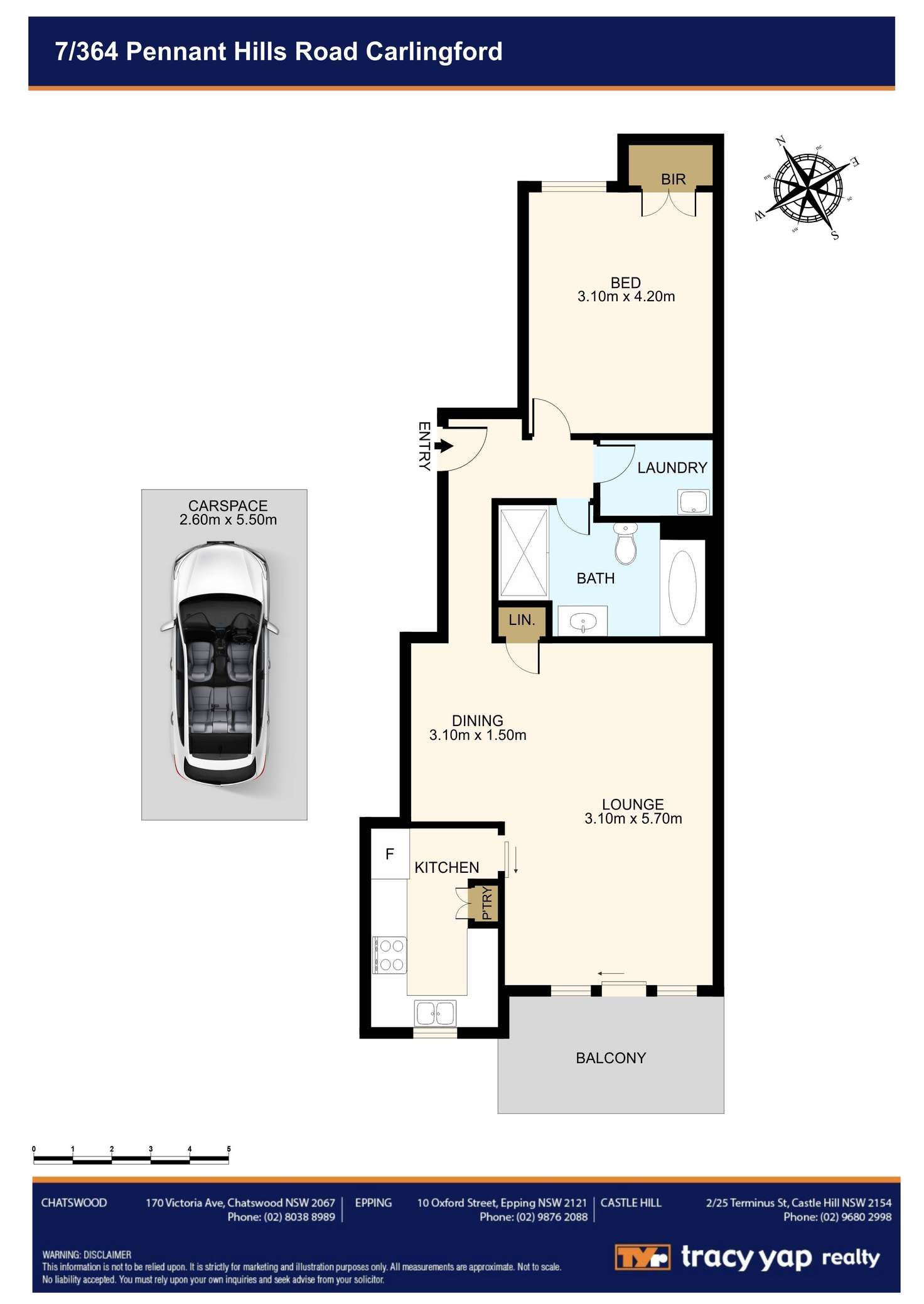 Floorplan of Homely unit listing, 7/364 Pennant Hills Road, Carlingford NSW 2118