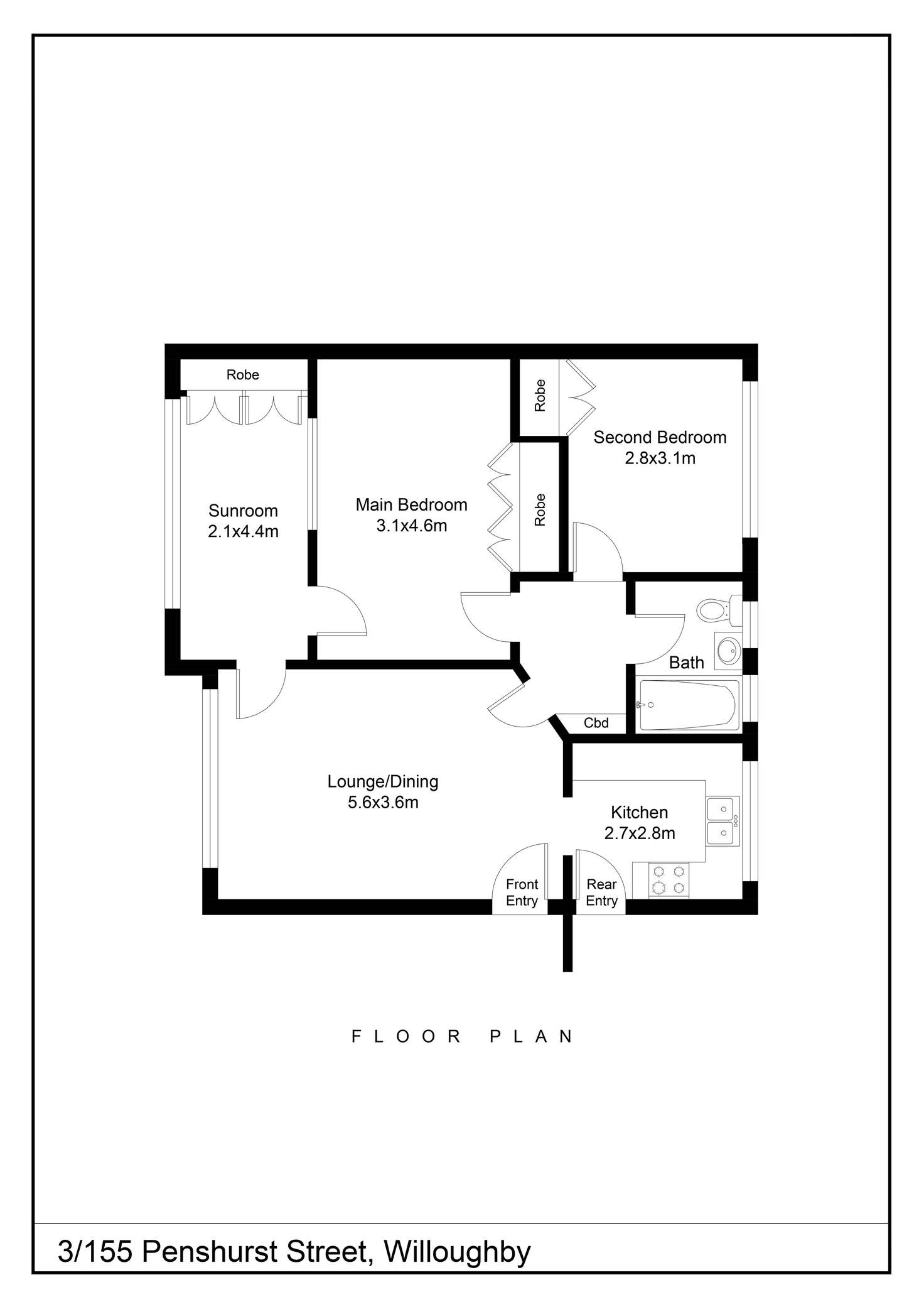 Floorplan of Homely apartment listing, 3/155 Penshurst Street, Willoughby NSW 2068