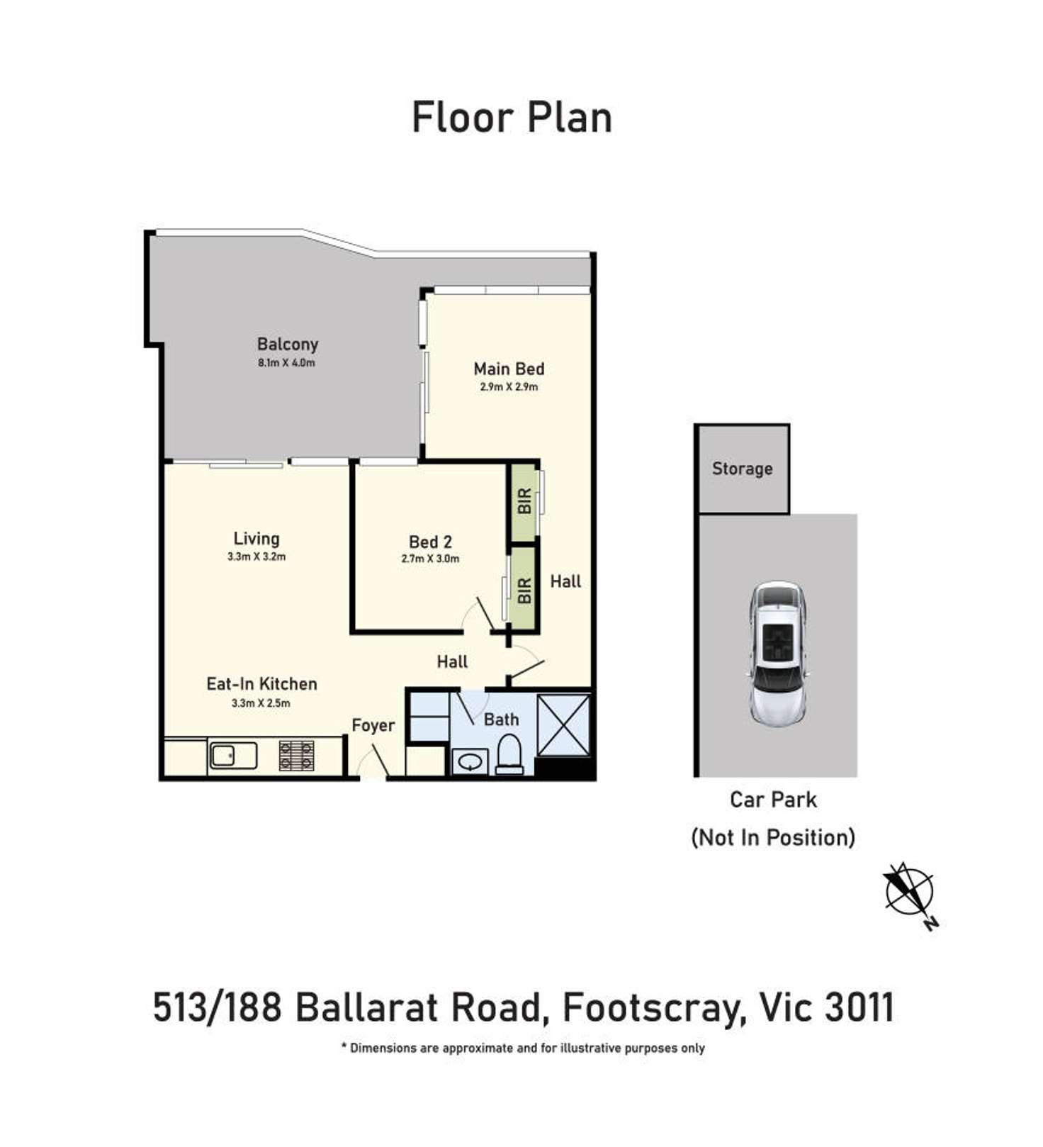 Floorplan of Homely apartment listing, 513/188 Ballarat Road, Footscray VIC 3011