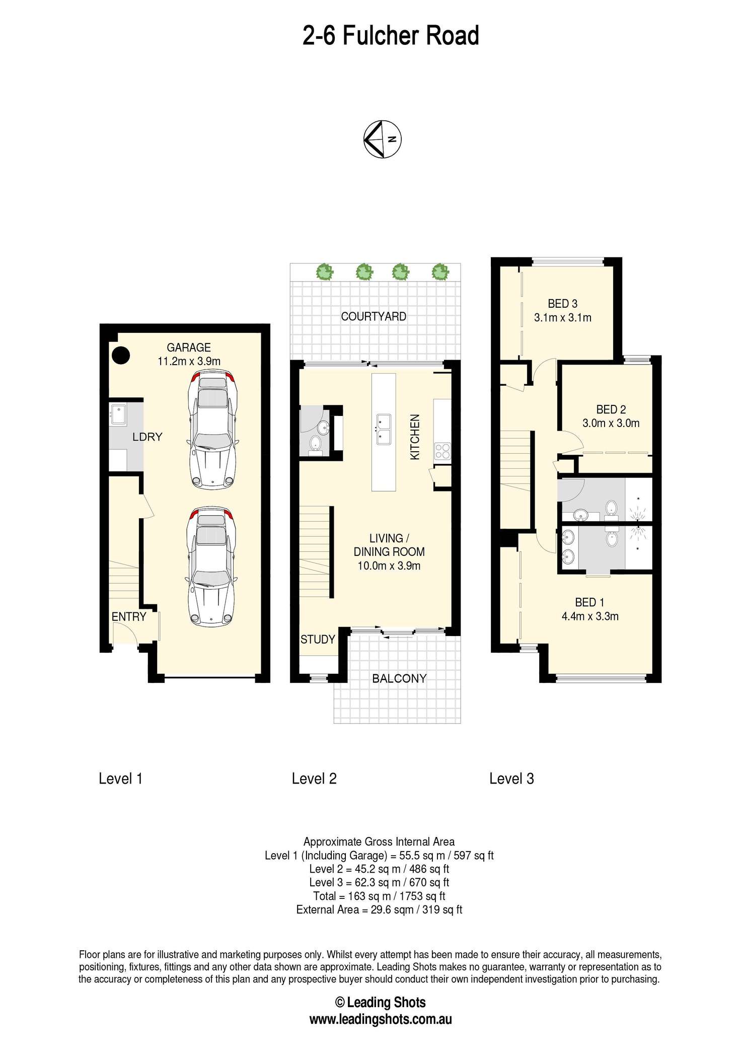 Floorplan of Homely townhouse listing, 2/6 Fulcher Road, Ashgrove QLD 4060