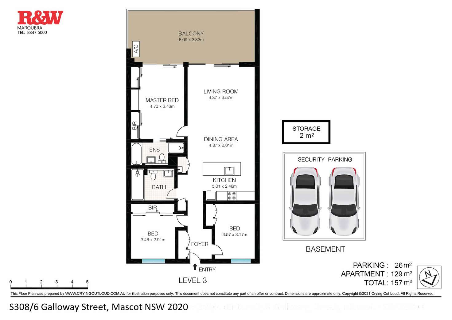 Floorplan of Homely apartment listing, S308/6 Galloway Street, Mascot NSW 2020