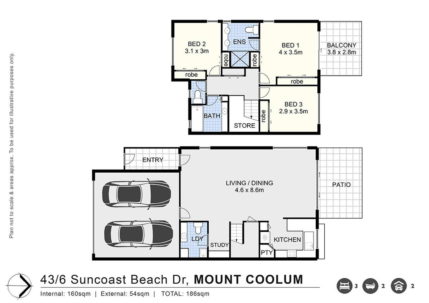 Floorplan of Homely townhouse listing, 43/6 Suncoast Beach Drive, Mount Coolum QLD 4573
