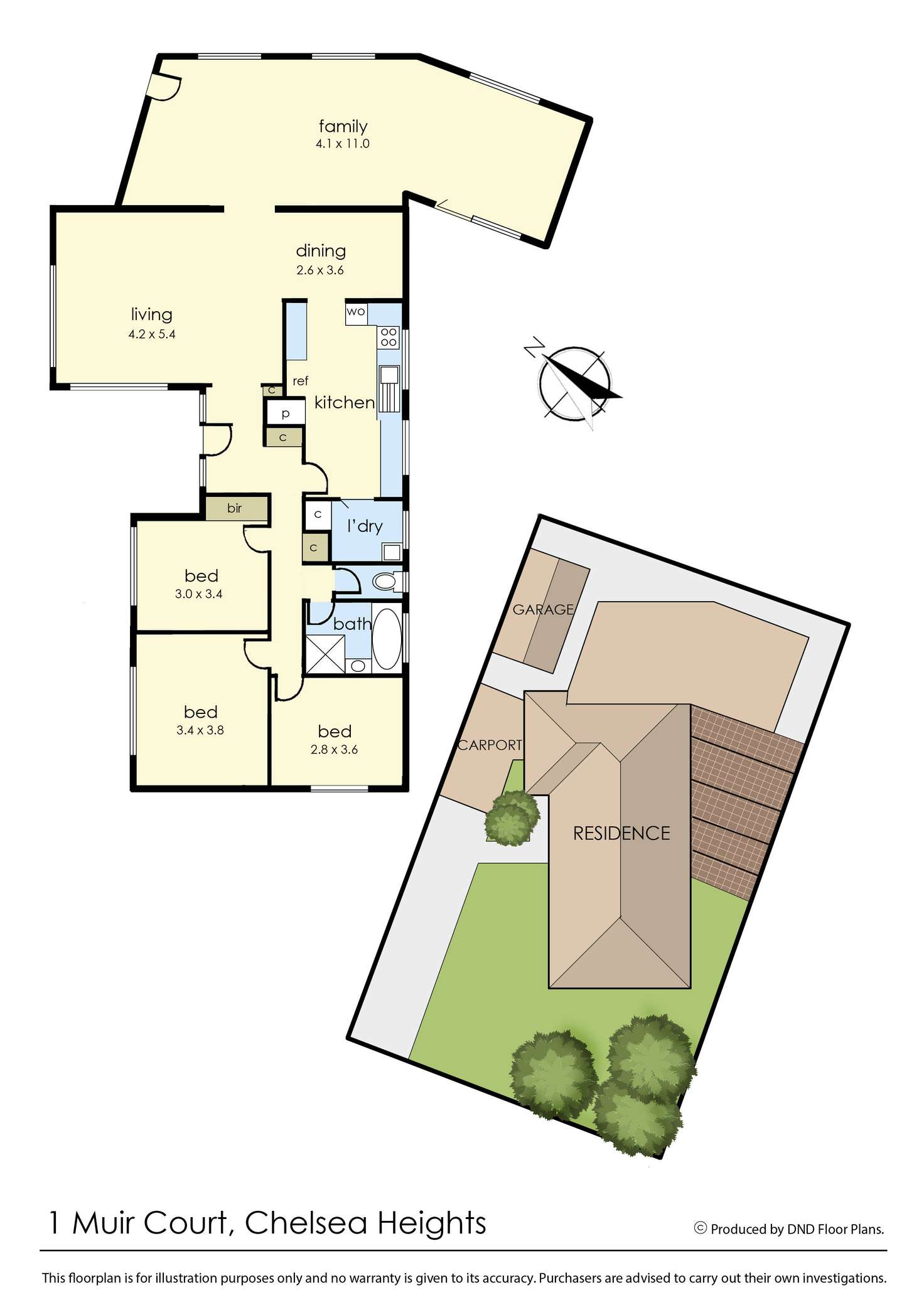 Floorplan of Homely house listing, 1 Muir Court, Chelsea Heights VIC 3196