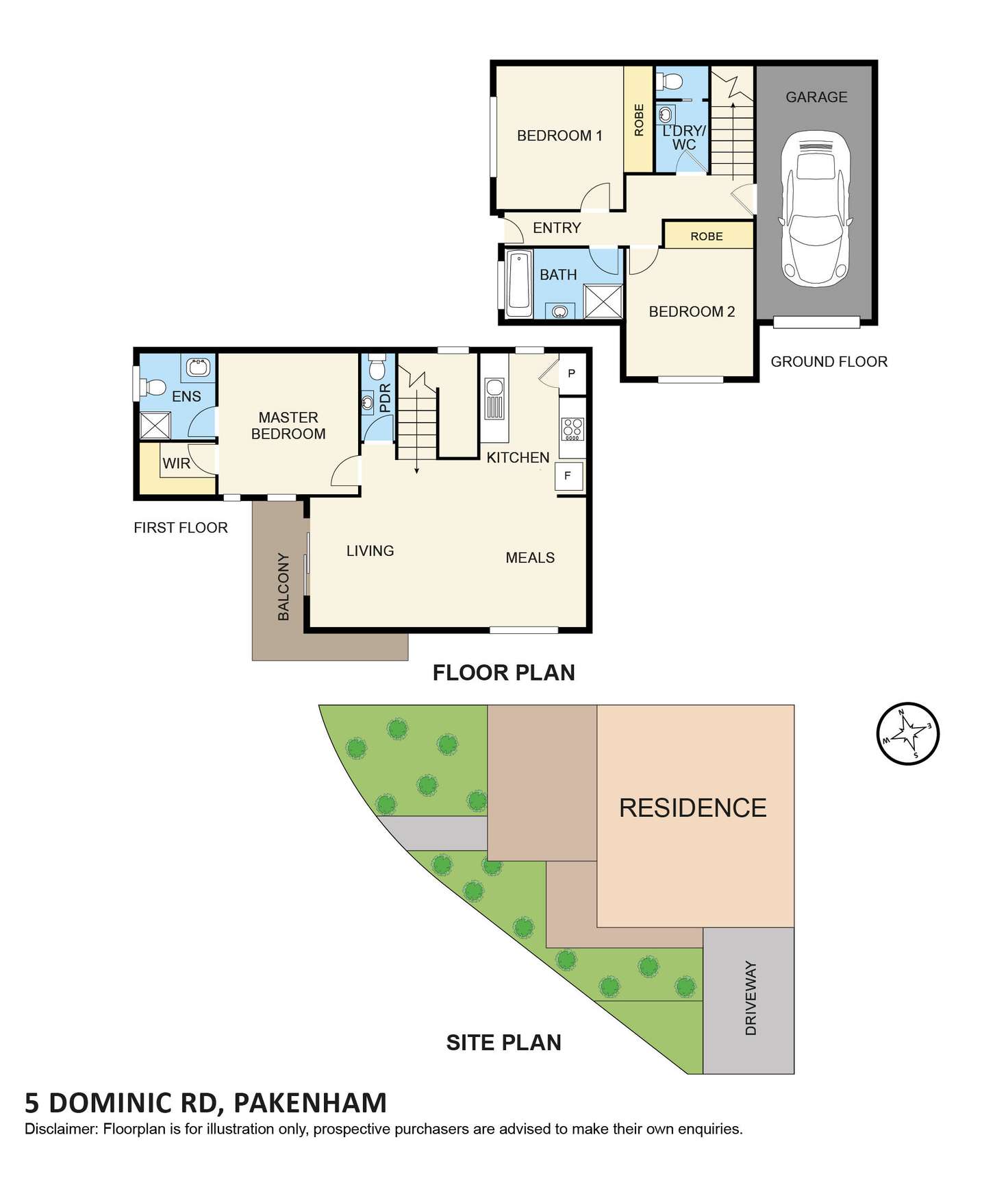 Floorplan of Homely townhouse listing, 5 Dominic Road, Pakenham VIC 3810