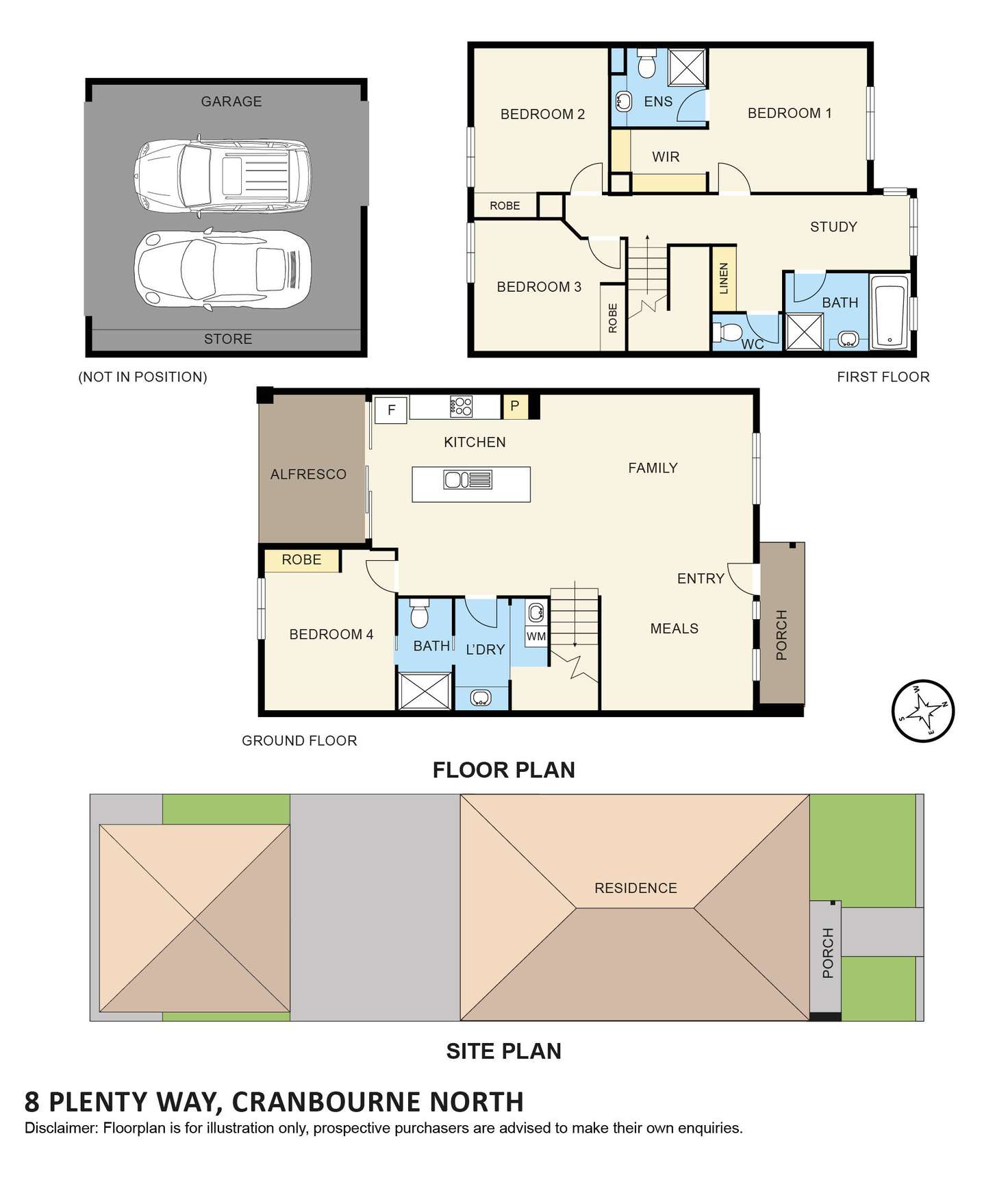 Floorplan of Homely house listing, 8 Plenty Way, Cranbourne North VIC 3977