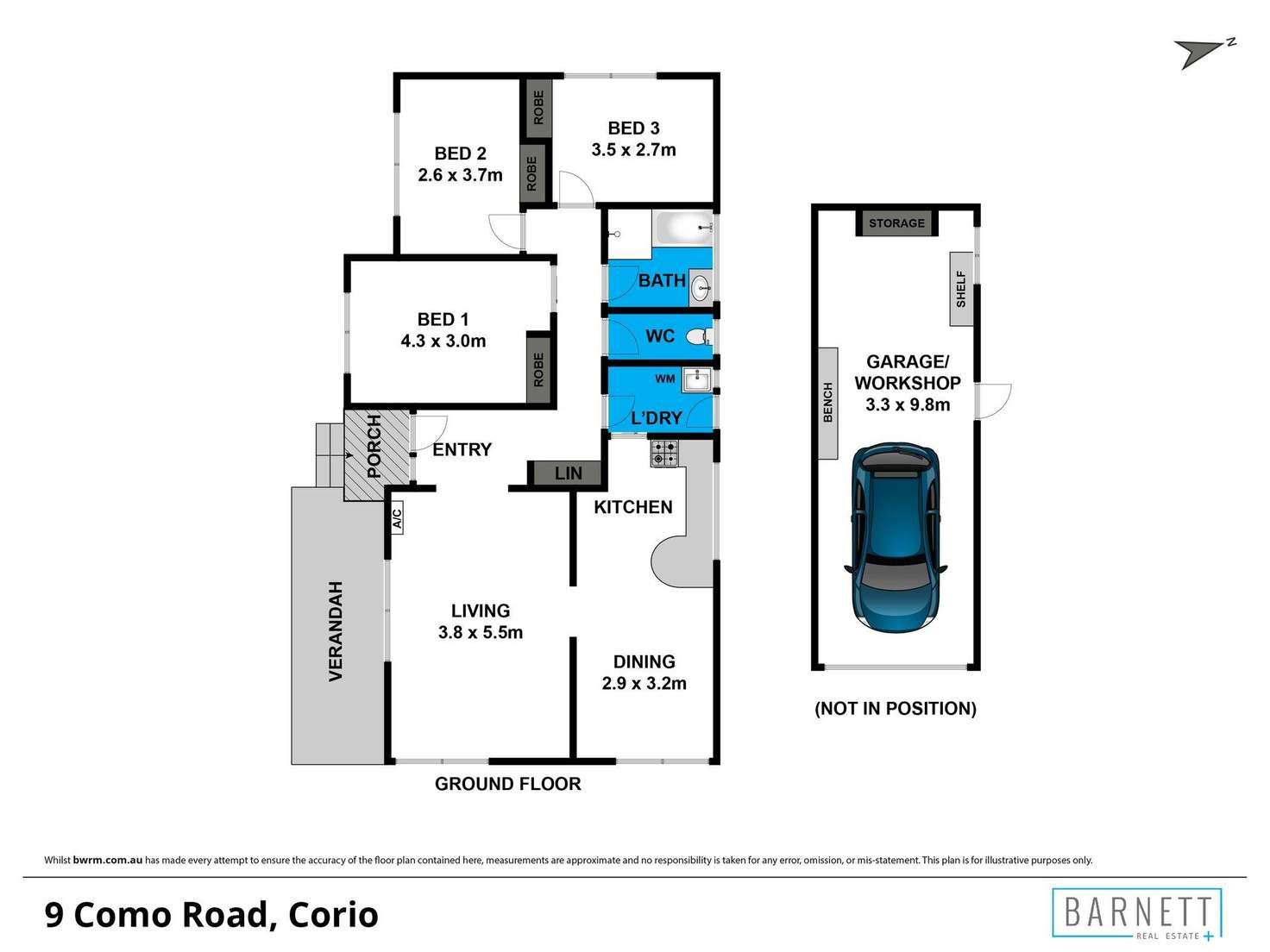 Floorplan of Homely house listing, 9 Como Road, Corio VIC 3214