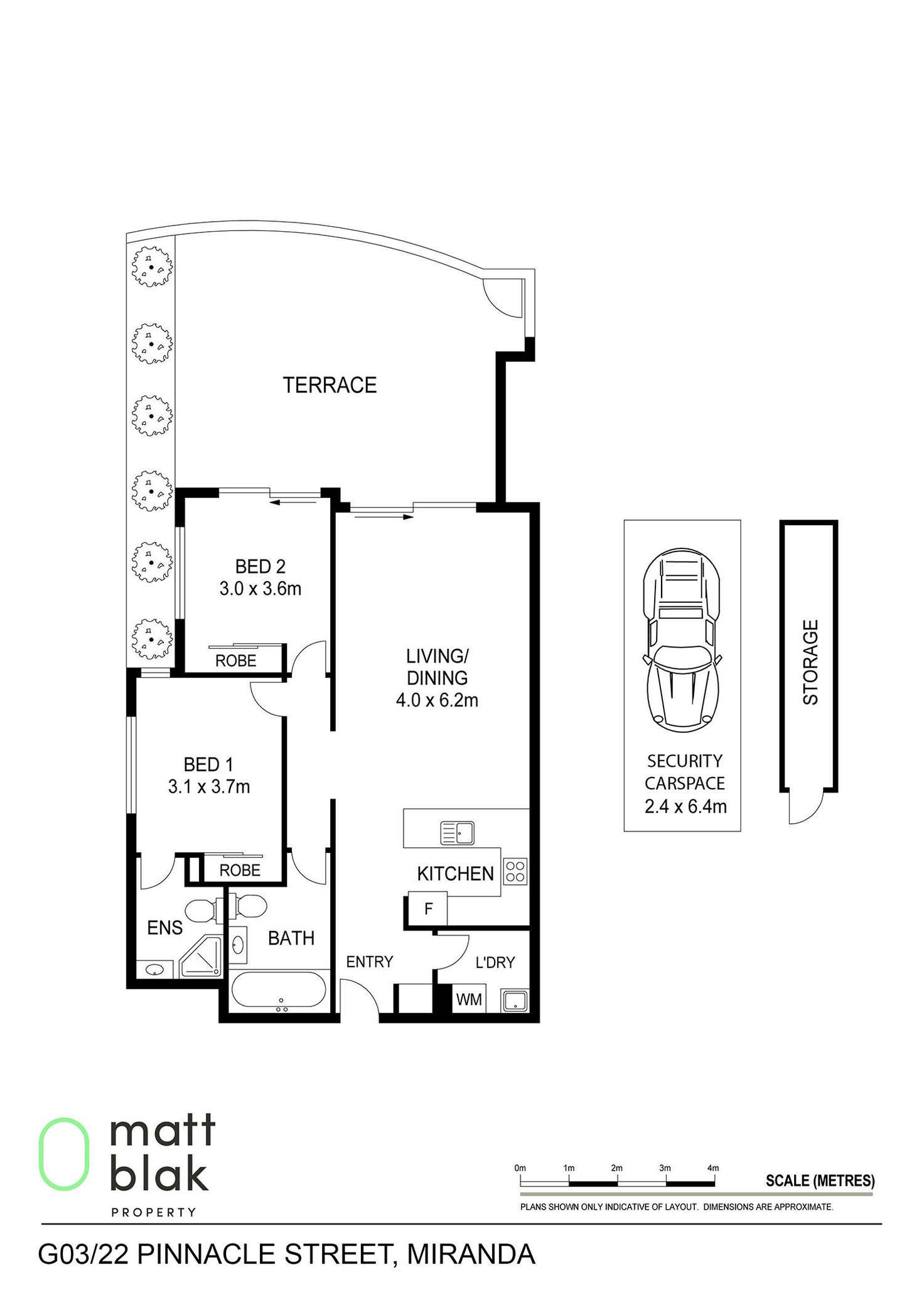 Floorplan of Homely apartment listing, G03/22 Pinnacle Street, Miranda NSW 2228