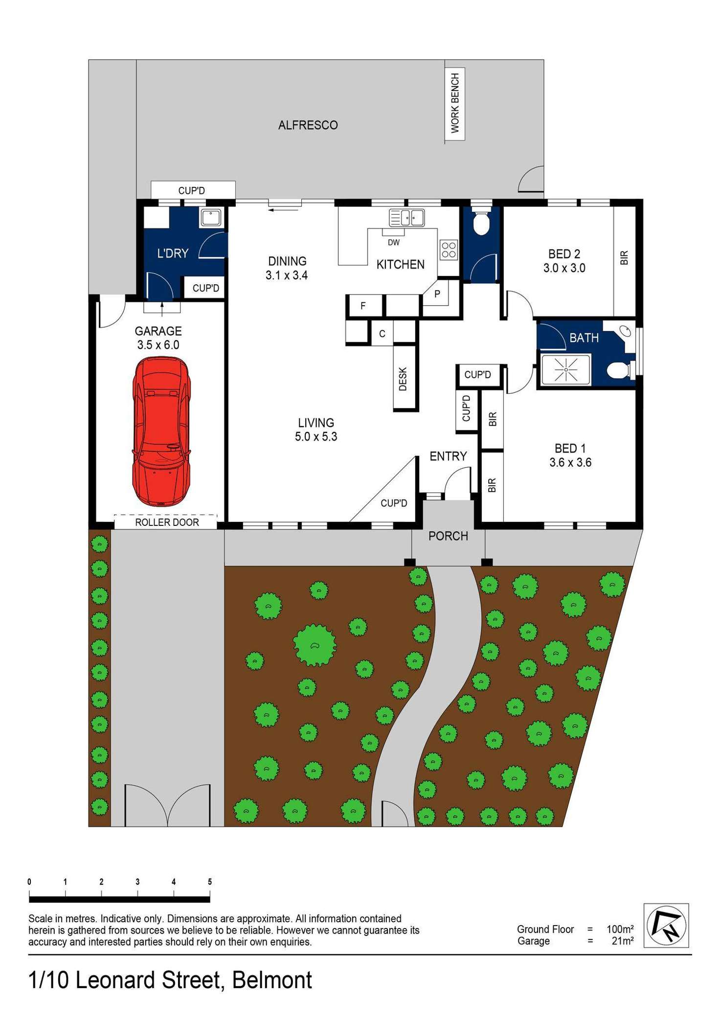Floorplan of Homely unit listing, 1/10 Leonard Street, Belmont VIC 3216